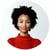 Circle style image of young african american woman