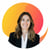 White young female that is a professional development coach vibrant persona in a circle shape icon